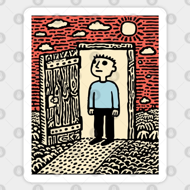 The First Step | Hopeful Minimalist Art Sticker by TuncGK